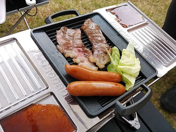 画像8: Gaobabu☆油受け付きグリルプレート角（小）（アルミ製3層フッ素加工）　※ 日本製 (8)