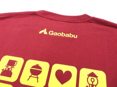 画像1: ガオバブ(Gaobabu)☆オリジナルTシャツ(Aタイプ)　バーガンディ【ネコポスだと送料220円】