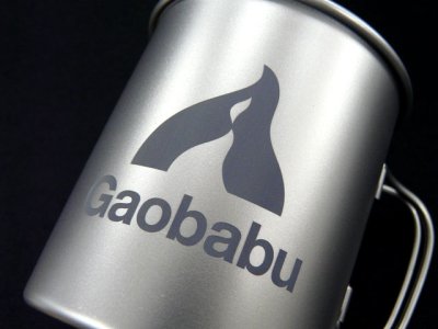 画像1: ガオバブ(Gaobabu)☆Gaobabuチタンマグカップ 400ml フタ・メッシュ袋付【全国一律送料無料】