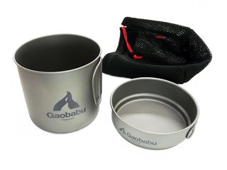 人気商品！ 400ｍｌ フタ・メッシュ袋付 Gａｏｂａｂｕチタンマグカップ ガオバブ(Gaobabu)☆Gaobabuチタンマグカップ 400ml フタ