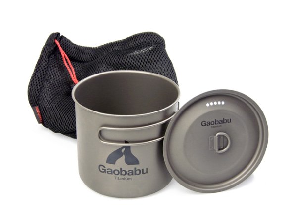 画像1: 【期間限定30％OFFキャンペーン中！】ガオバブ(Gaobabu)☆GaobabuチタンポットSOLO1100（フタ・厚手メッシュ袋付き） (1)