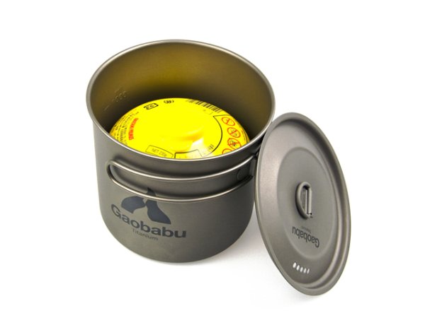 画像7: 【期間限定30％OFFキャンペーン中！】ガオバブ(Gaobabu)☆GaobabuチタンポットSOLO1100（フタ・厚手メッシュ袋付き） (7)