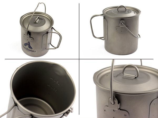 画像3: 【期間限定30%OFFキャンペーン中!】ガオバブ(Gaobabu)☆GaobabuチタンポットSOLO 750 ベイルハンドル(フタ・メッシュ袋付き) (3)