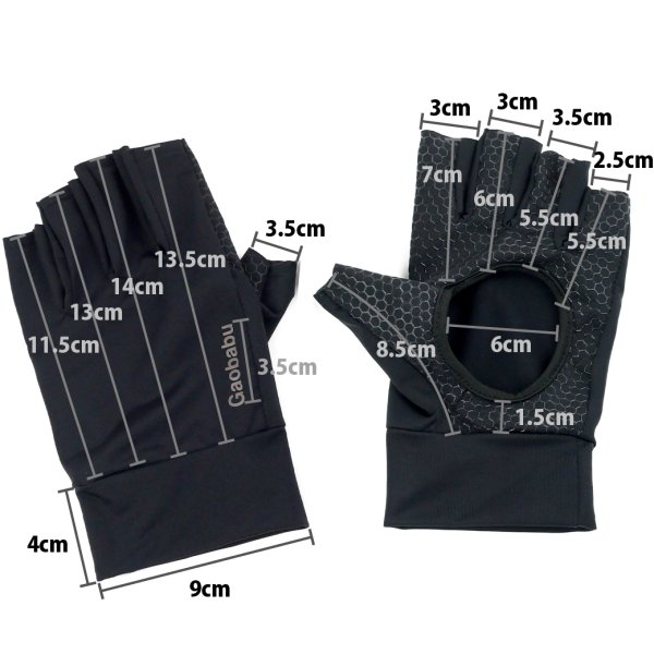 画像6: ガオバブ(Gaobabu)☆Gaobabu手甲グローブ(5本指出しタイプ) フリーサイズ ブラック (6)