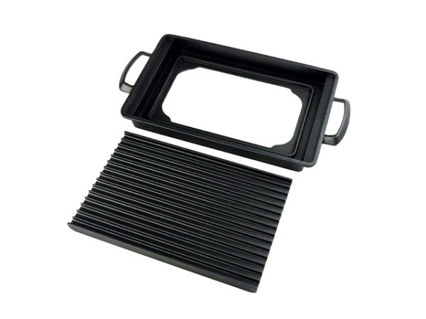 画像2: Gaobabu☆油受け付きグリルプレート角（大）（アルミ製3層フッ素加工）　※ 日本製 (2)