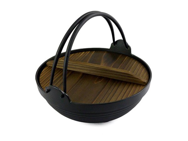画像4: Gaobabu☆囲炉裏吊り鍋フッ素22cm木蓋付(アルミ製3層フッ素加工) ※ 日本製 (4)