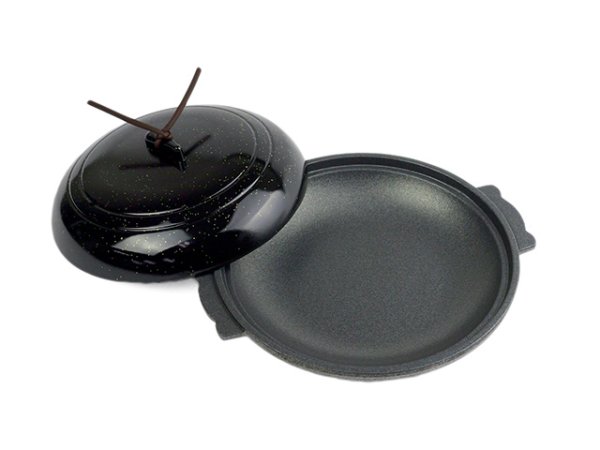 画像2: Gaobabu☆アルミ陶板プレート(丸)16cm黒金(アルミ製3層フッ素加工) ※ 日本製 (2)