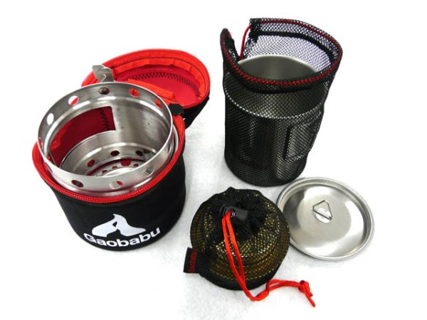 画像2: ガオバブ(Gaobabu)☆Gaobabuキャリボ ステンマグ+アルコールバーナーセット GSET-10 (2)