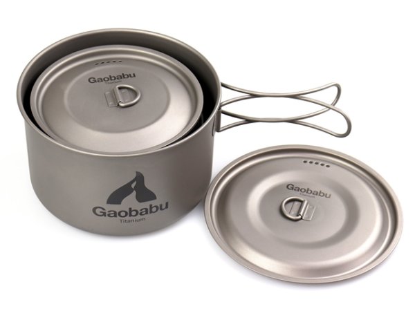 画像3: 【期間限定30%OFFキャンペーン中!】ガオバブ(Gaobabu)☆GaobabuチタンポットSOLO 800と1300のセット(フタ・厚手メッシュ袋付き) GSET-23 (3)