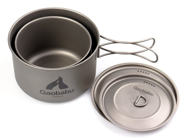 画像4: 【期間限定30%OFFキャンペーン中!】ガオバブ(Gaobabu)☆GaobabuチタンポットSOLO 800と1300のセット(フタ・厚手メッシュ袋付き) GSET-23 (4)
