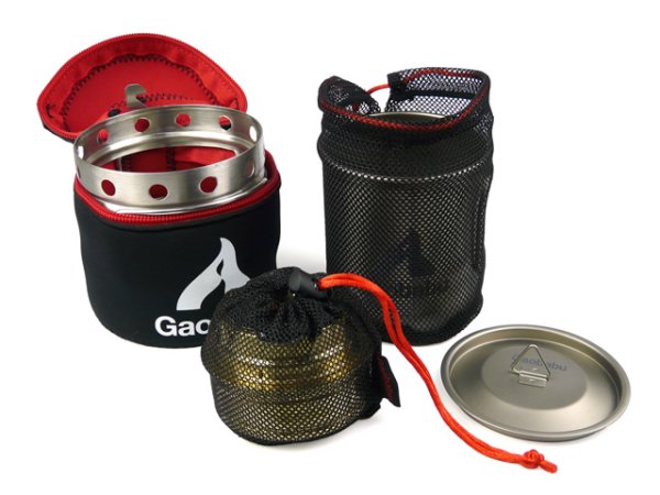画像2: ガオバブ(Gaobabu)☆Gaobabuキャリボ チタンマグ+アルコールバーナーセット GSET-25 (2)