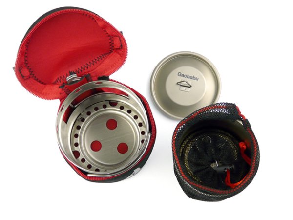 画像3: ガオバブ(Gaobabu)☆Gaobabuキャリボ チタンマグ+アルコールバーナーセット GSET-25 (3)