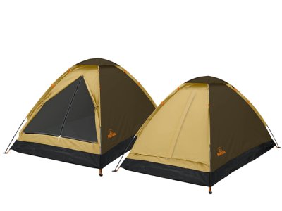 画像1: ハック(HAC)☆Montagna 組立式２人用ドームテント ツートンベージュ【送料590円 3980円以上送料無料】